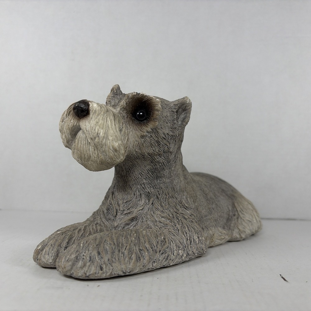 Vintage 1981 Sandicast Schnauzer Dog Figurine Sculpture Signed‎ Sandra Brue